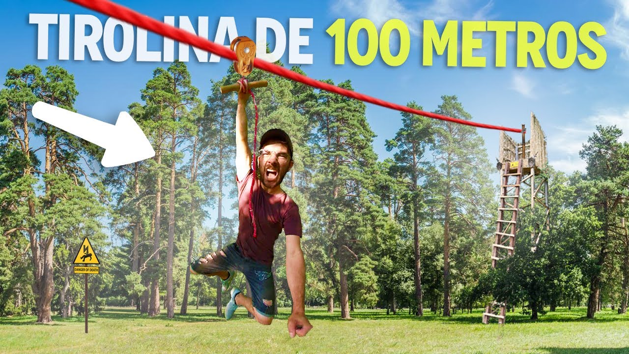 CONSTRUYO UNA TIROLINA EN EL JARDÍN