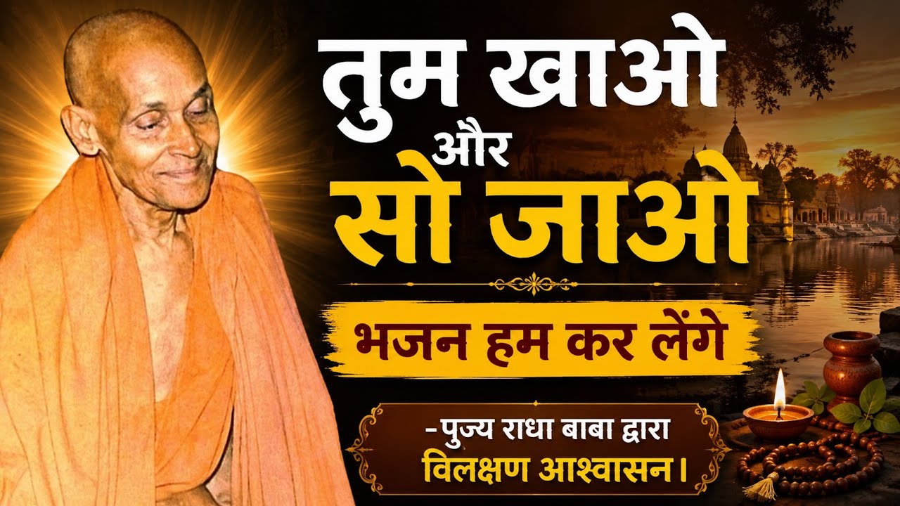 तुम खाओ ओर सो जाओ भजन हम कर लेंगे-पुज्य राधा बाबा द्वारा विलक्षण आश्वासन। पुज्य नारायण दादा की वाणी
