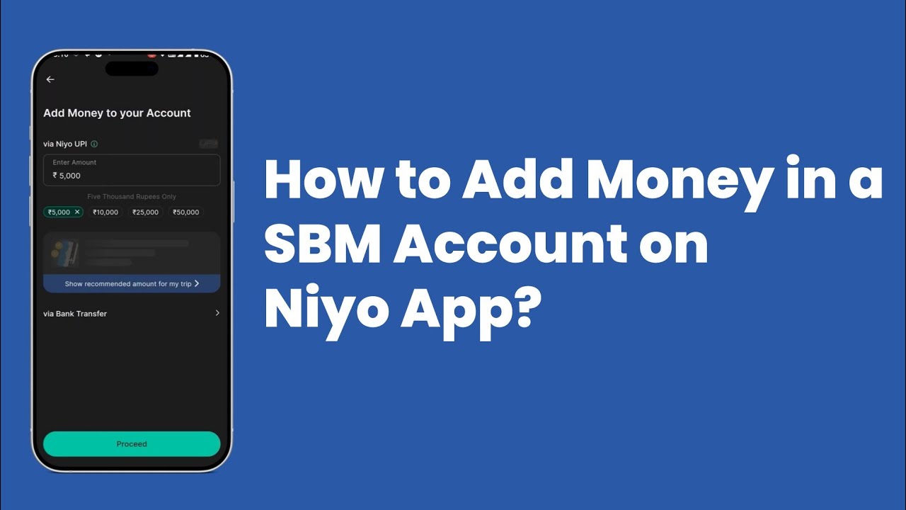 How to Add Money in a SBM Account on Niyo App?