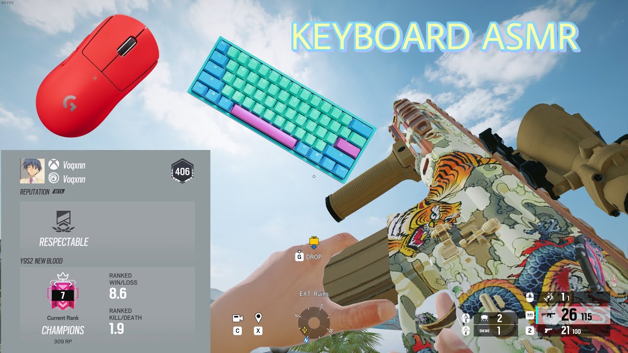 Gaming ASMR | R6 Champion RANKED | Keyboard and Mouse Sounds | NO Talking