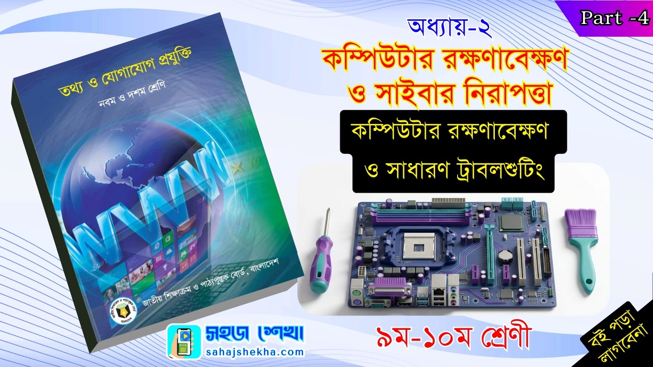 ২য় অধ্যায়: কম্পিউটার রক্ষণাবেক্ষণ ও সাইবার নিরাপত্তা | রক্ষণাবেক্ষণ ও ট্রাবলশুটিং | Class 9-10 ICT