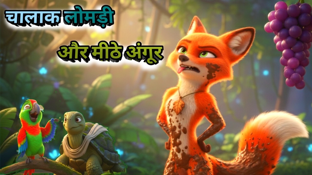 The cunning fox and the sweet grapes cartoon #lalachi #kidsvideo #audiobook #animation #youtubevideo