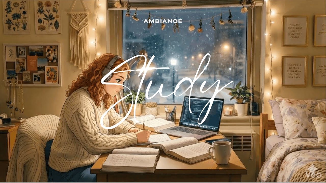 2 Hr Study Session - Study with Sofia - Chill Music to focus and relax
