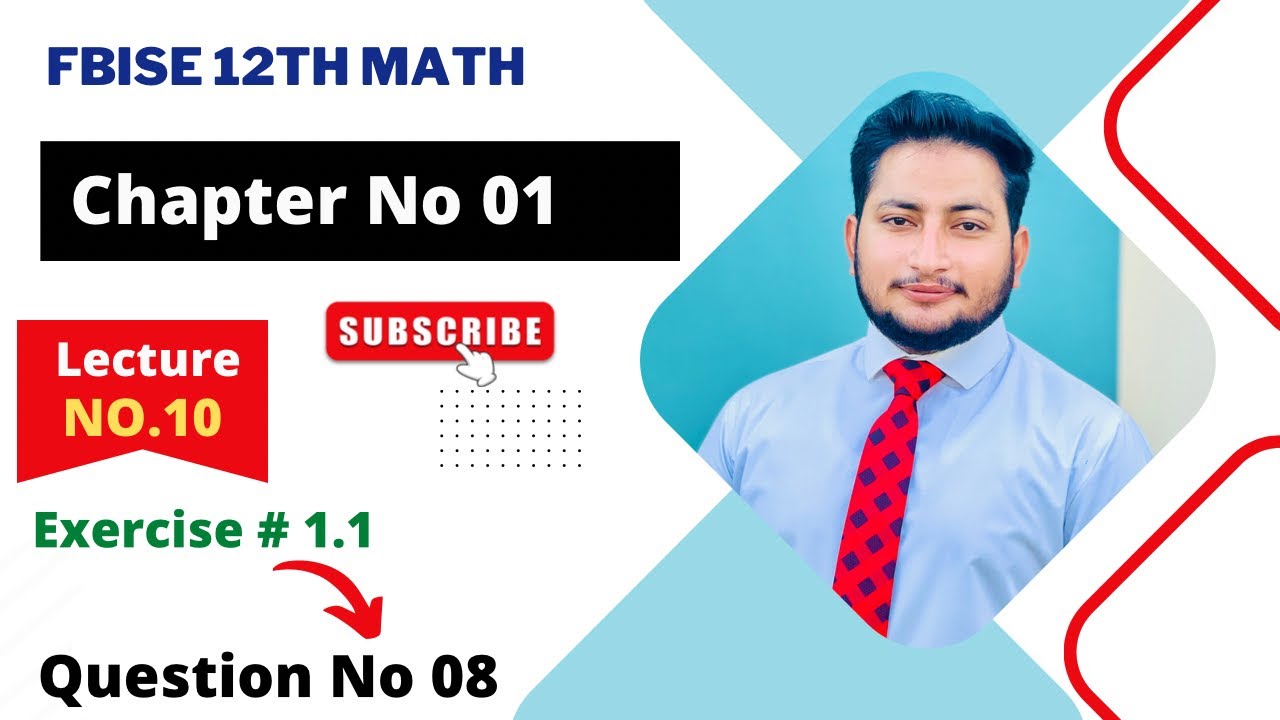 12th Class Math || Ch 1 Function and Limits || Exercise 1.1 Question no 8