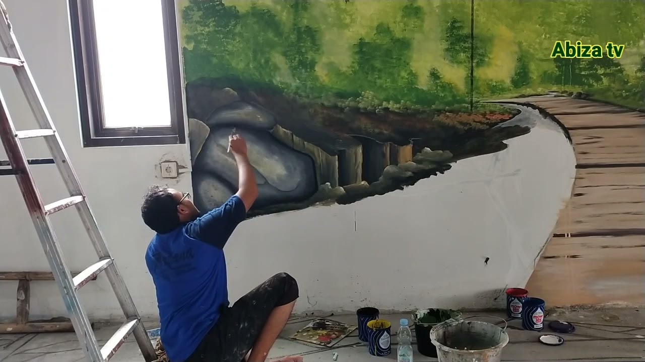 AMAZING... LUKISAN MURAL PEMANDANGAN DI DINDING