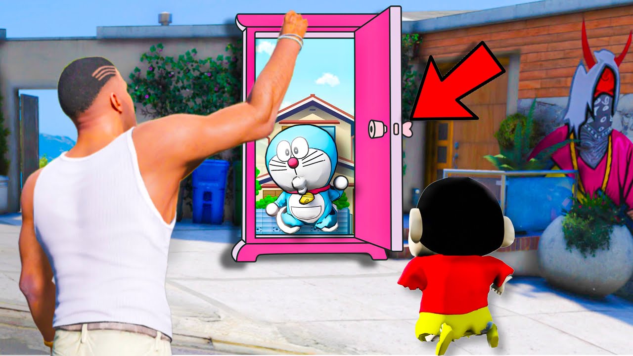 Shin Chan & Franklin Finally Found Doraemon ‘ANY WHERE DOOR’ in Gta 5 in Telugu