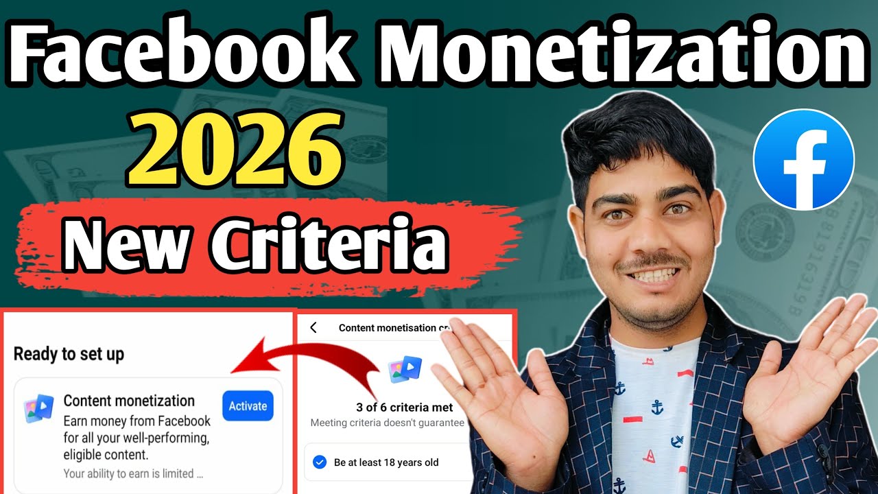 जानिए😱Facebook Monetization Criteria 2026 | Facebook Content Monetization Tools Kaise Milega 🔥 