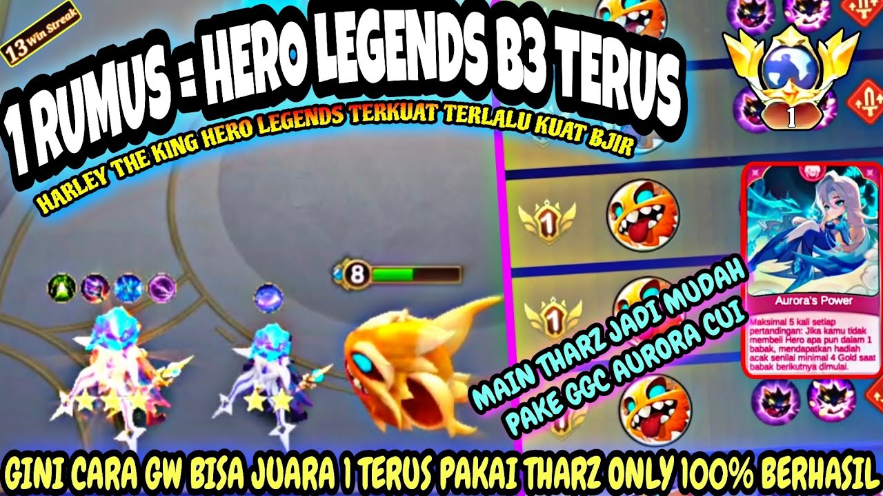 1 RUMUS = HERO LEGENDS B3 TERUS !! TUTORIAL CARA BERMAIN THARZ PAKAI GGC AURORA 100% BERHASIL - MCGG