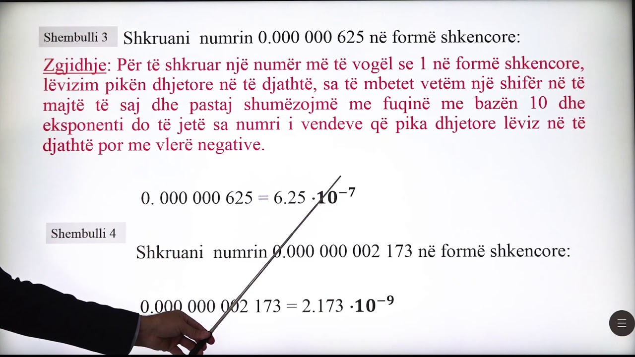 8 02 013 - Java e katërt - Matematikë - Shprehja e numrave në trajtë shkencore  (Ushtrime)