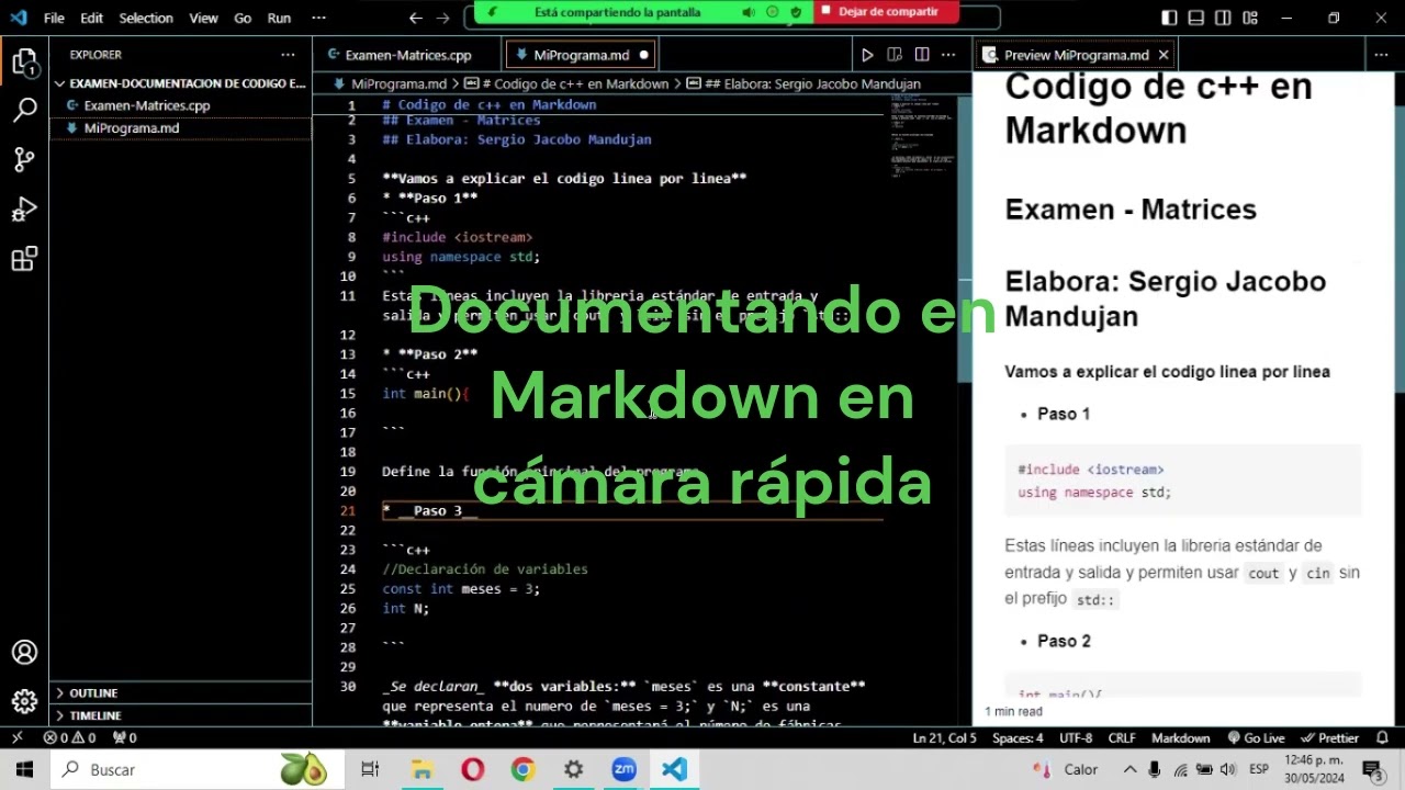 CÓMO Documentar con Markdown USANDO VSCode | Windows 10