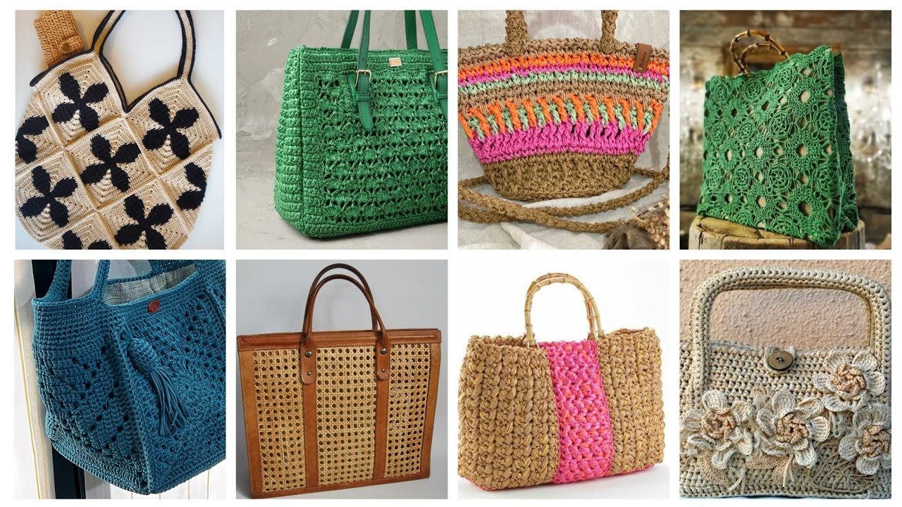 #1 unique stylish crochet hand bags designs/latest attractive crochet purse designs