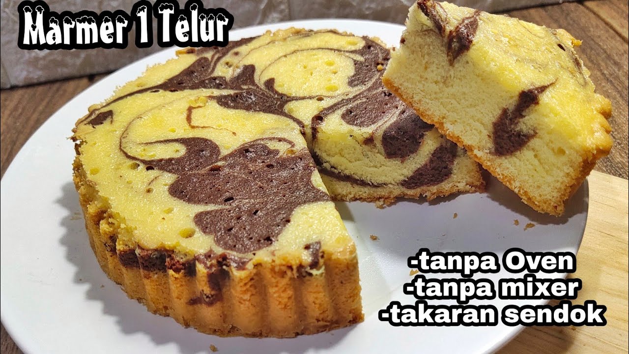 Kue Marmer super Irit, Tanpa oven, tanpa mixer,takaran sendok,  cocok buat anak Kos