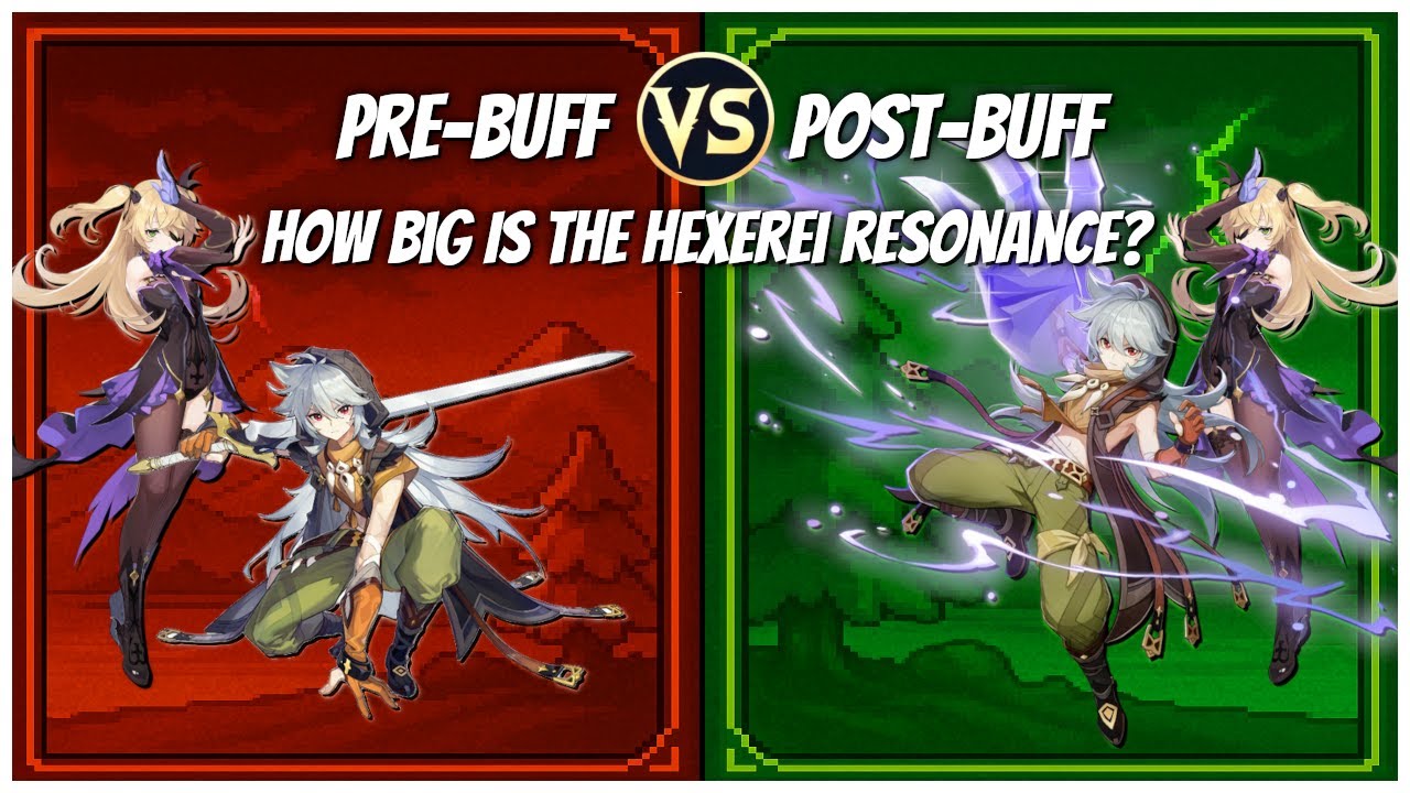Razor and Fischl Pre vs Post Hexerei Buffs – Showcase Comparison | Genshin Impact