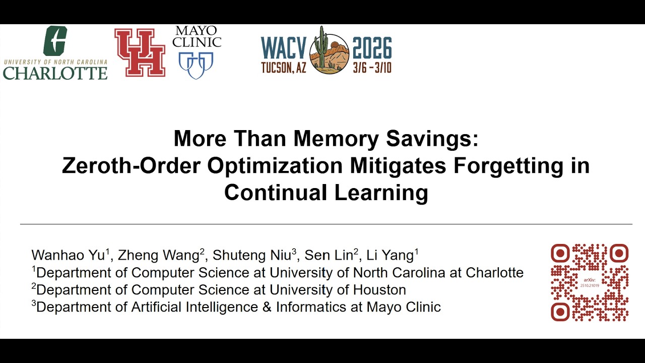 [WACV 2026] More Than Memory Savings: ZO Optimization Mitigates Forgetting in Continual Learning