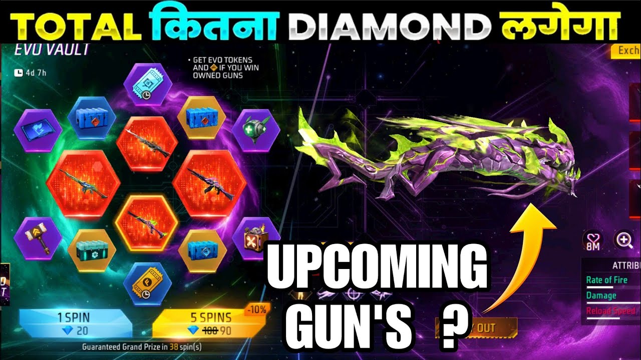 UPCOMING EVO GUN'S😍 IN NEW EVO VAULT EVENT🤑 IN GARENA FREEFIRE MAX|FREEFIRE MAX NEW EVENT SPIN VIDEO