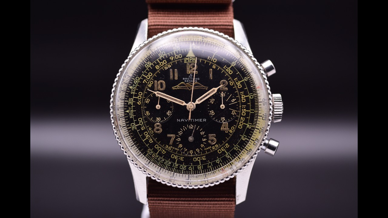 Lot 65 - Breitling Navitimer Ref. 806 The Collector&rsquo;s Grail Rare Early &lsquo;All-Black&rsquo; Gilt Dial AOPA