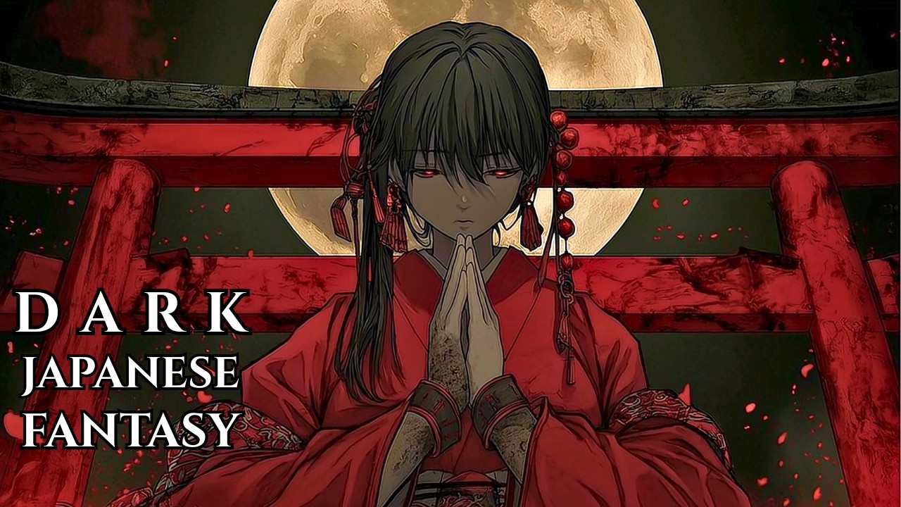 Dark Japanese Fantasy Music | Moonlit Torii and the Silent Miko | Atmospheric Instrumental