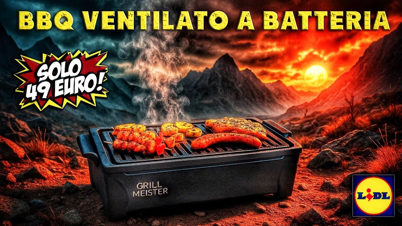 BBQ a carbonella, ventilato, con batterie, preso alla LIDL a soli 49 euro! Vediamo com'&egrave;!😉👌