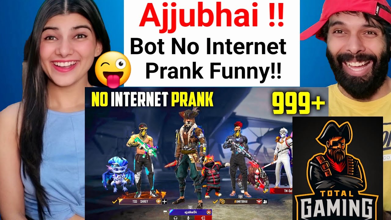 Ajjubhai - BOT? No Internet Prank with Amitbhai TG Delete and Shery - Garena Free Fire- Total Gaming