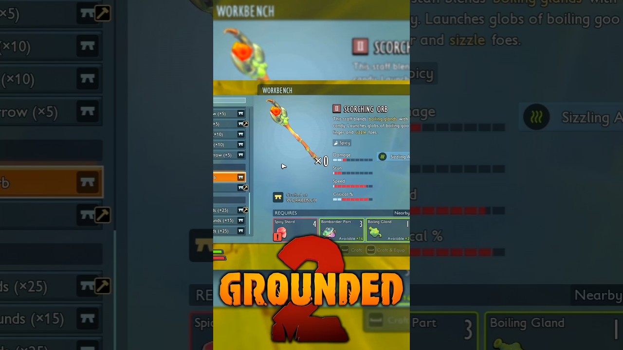 How to Craft Spider Stringer Melee Weapon in Grounded 2! 
