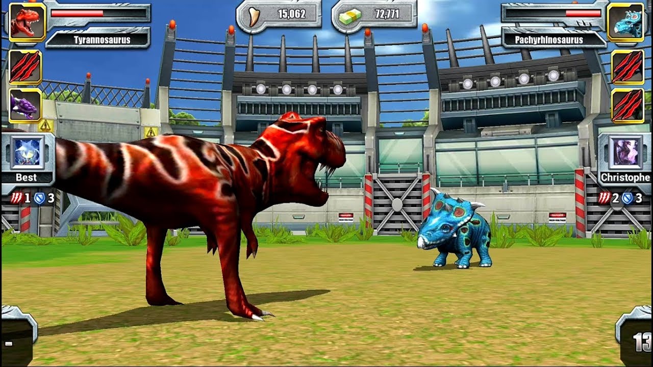 Tyrannosaurus VS Pachyrhinosaurus - Jurassic Park Builder JURASSIC Tournament Android Gameplay HD