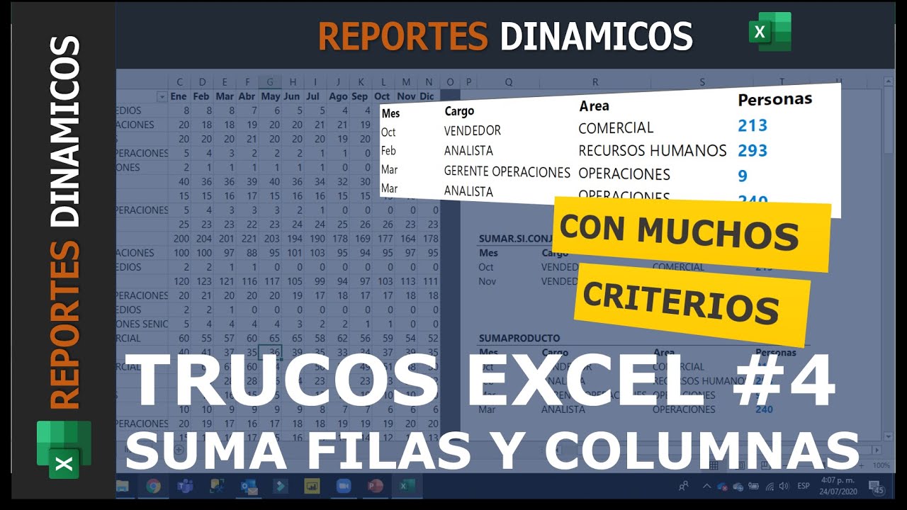 Como sumar filas y columnas TRUCOS EXCEL #4