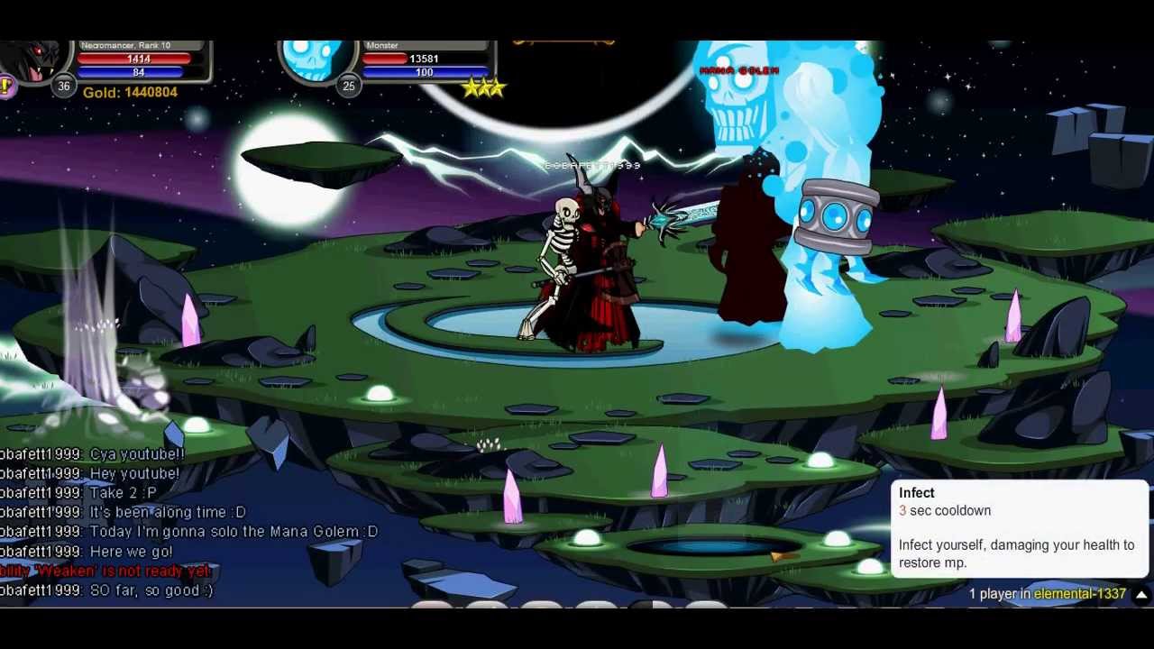 AQWorlds - Solo Mana Golem - HD!