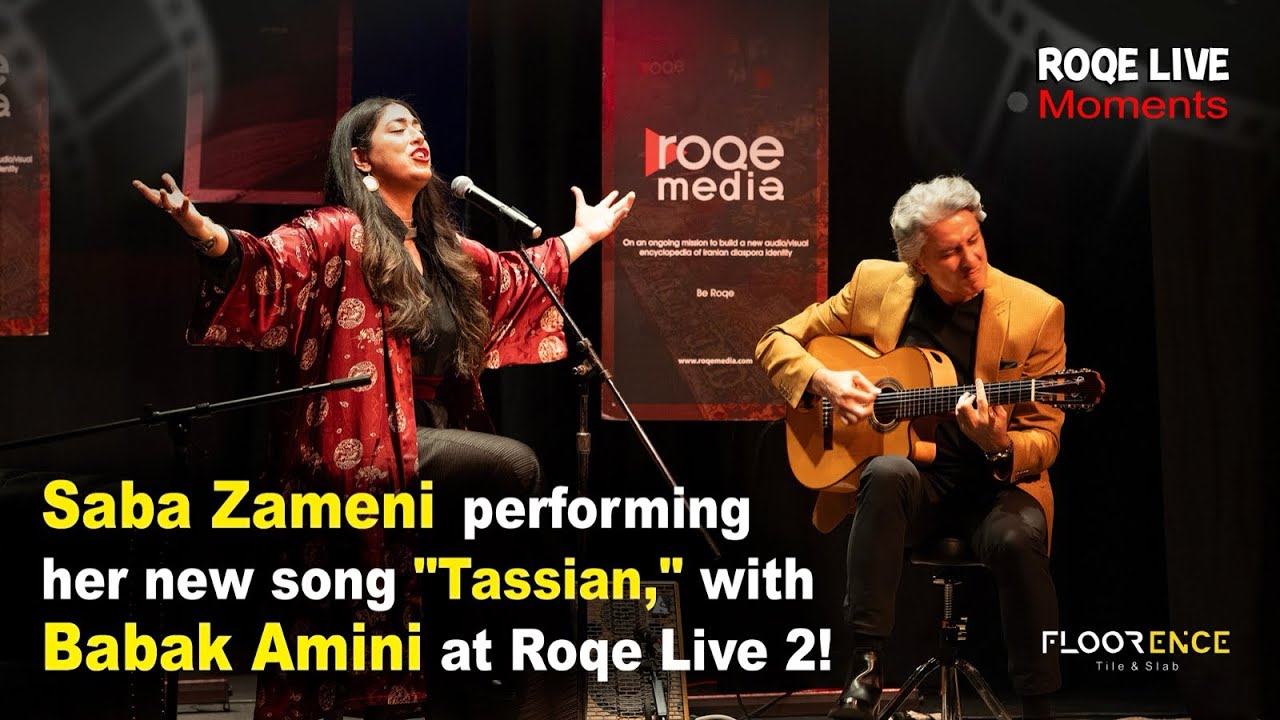 Saba Zameni performing her new song, “Tassian,” with Babak Amini at Roqe Live 2!