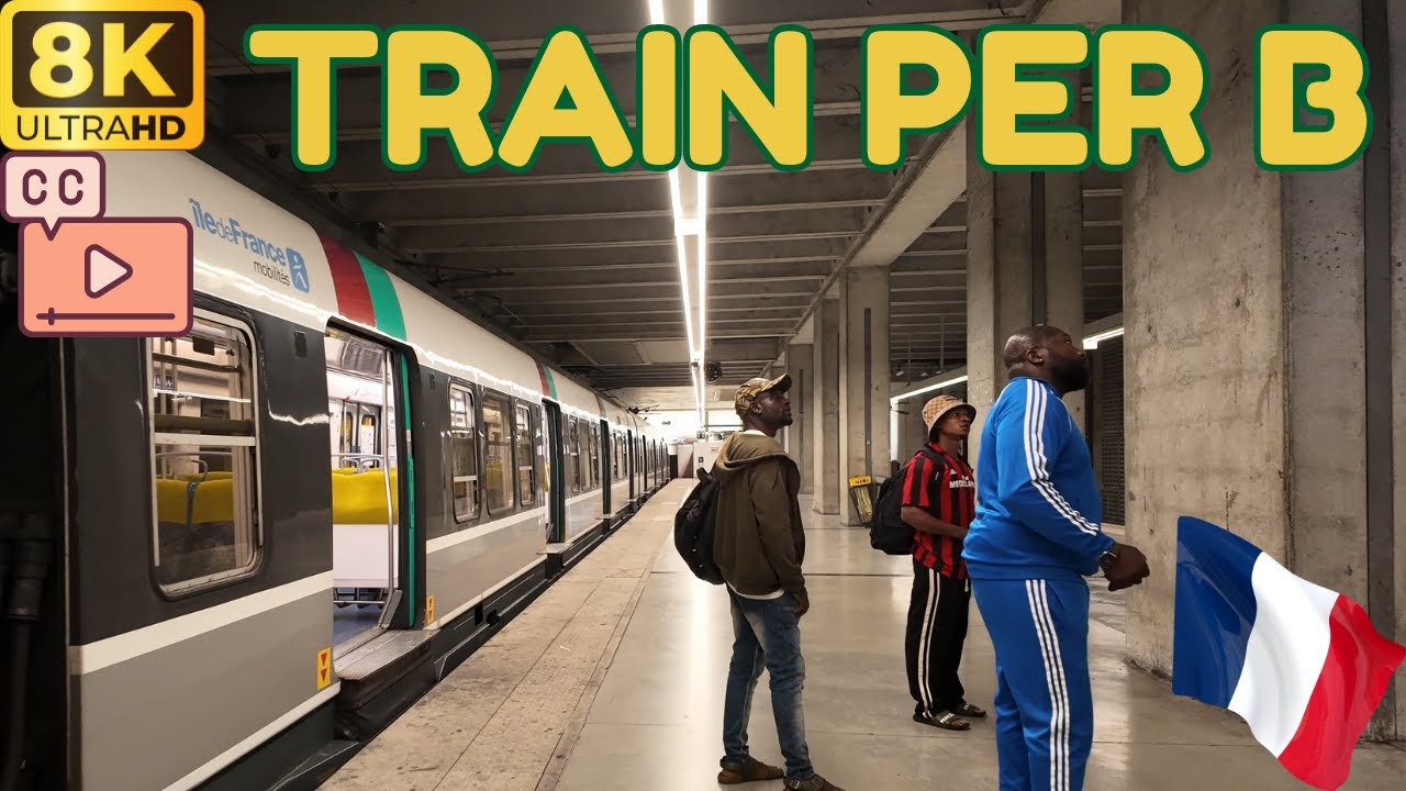 【8K】Pociąg per B: z Lotniska Charles de Gaulle w Paryżu do Gare du Nord 🇫🇷 (Napisy)