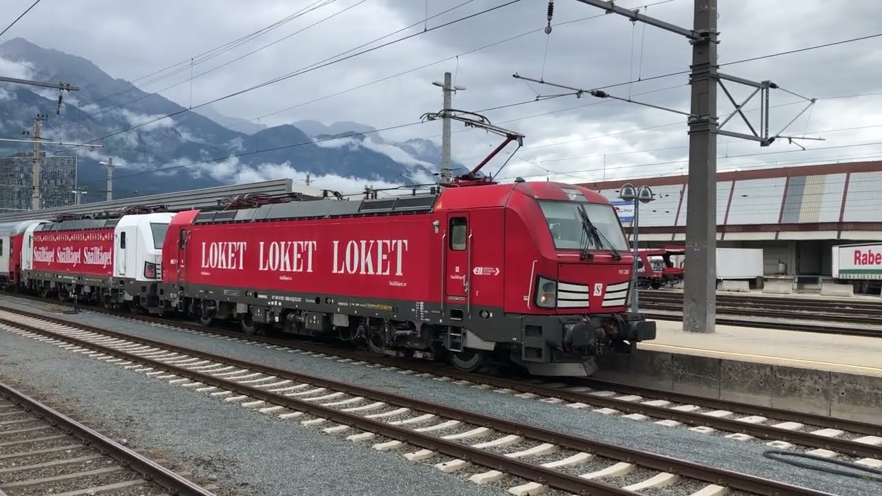[HD] Sn&auml;llt&aring;get mit eigenen Vectron's Ausfahrt aus Innsbruck Hbf