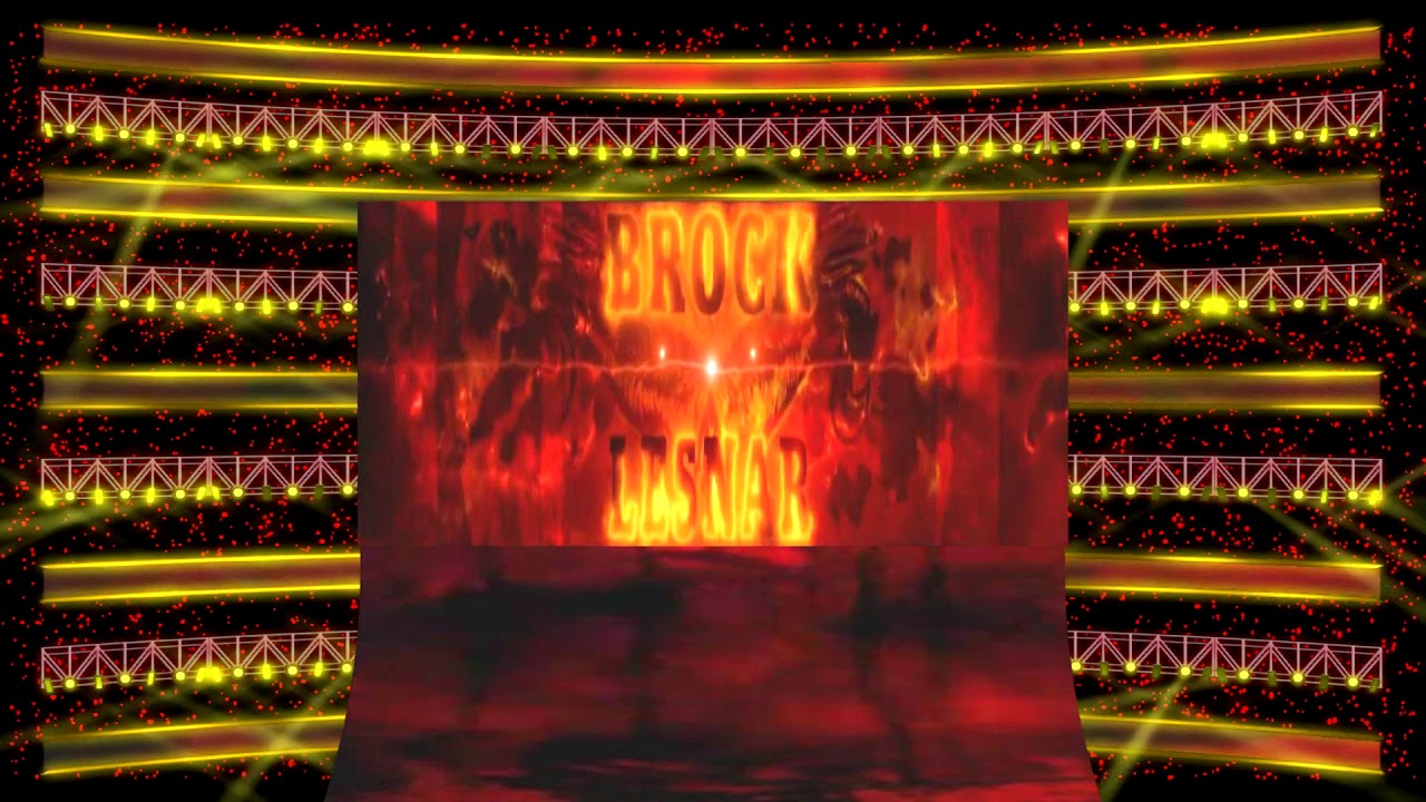 WWE BROCK LESNAR FIGURE STAGE WITH CROWD AND PYRO