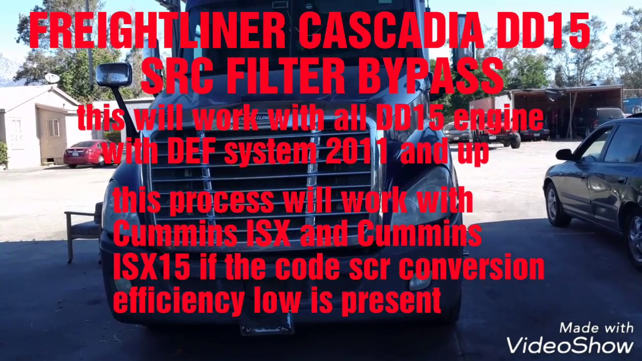 Freightliner Cascadia DD13 DD15 SCR filter bypass SCR conversion efficiency low Improper DEF quality