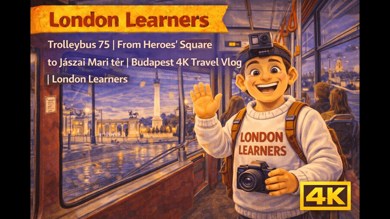 Trolleybus 75 | From Heroes’ Square to Jászai Mari tér | Budapest 4K Travel Vlog | London Learners