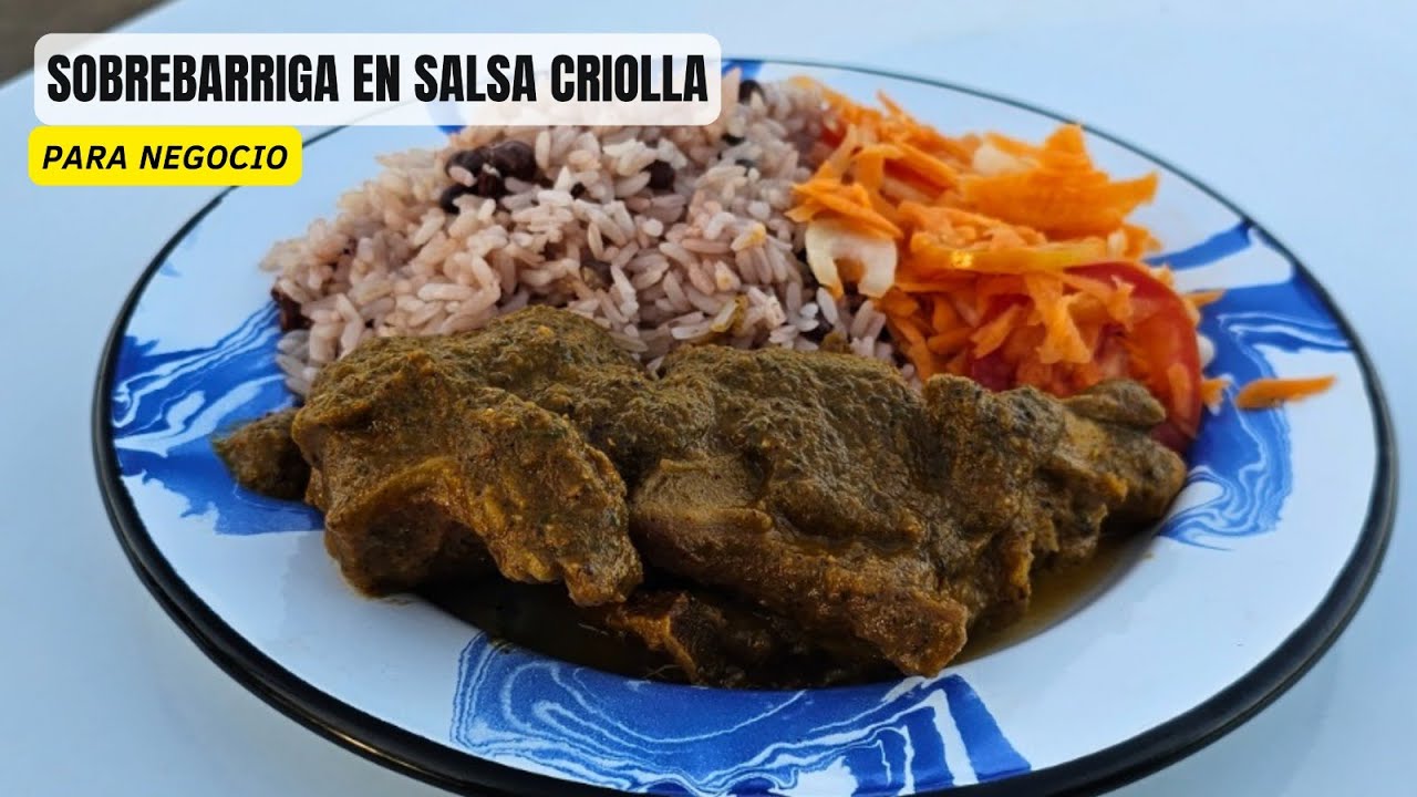 RECETA DE SOBREBARRIGA EN SALSA CRIOLLA - RECETA PARA NEGOCIO