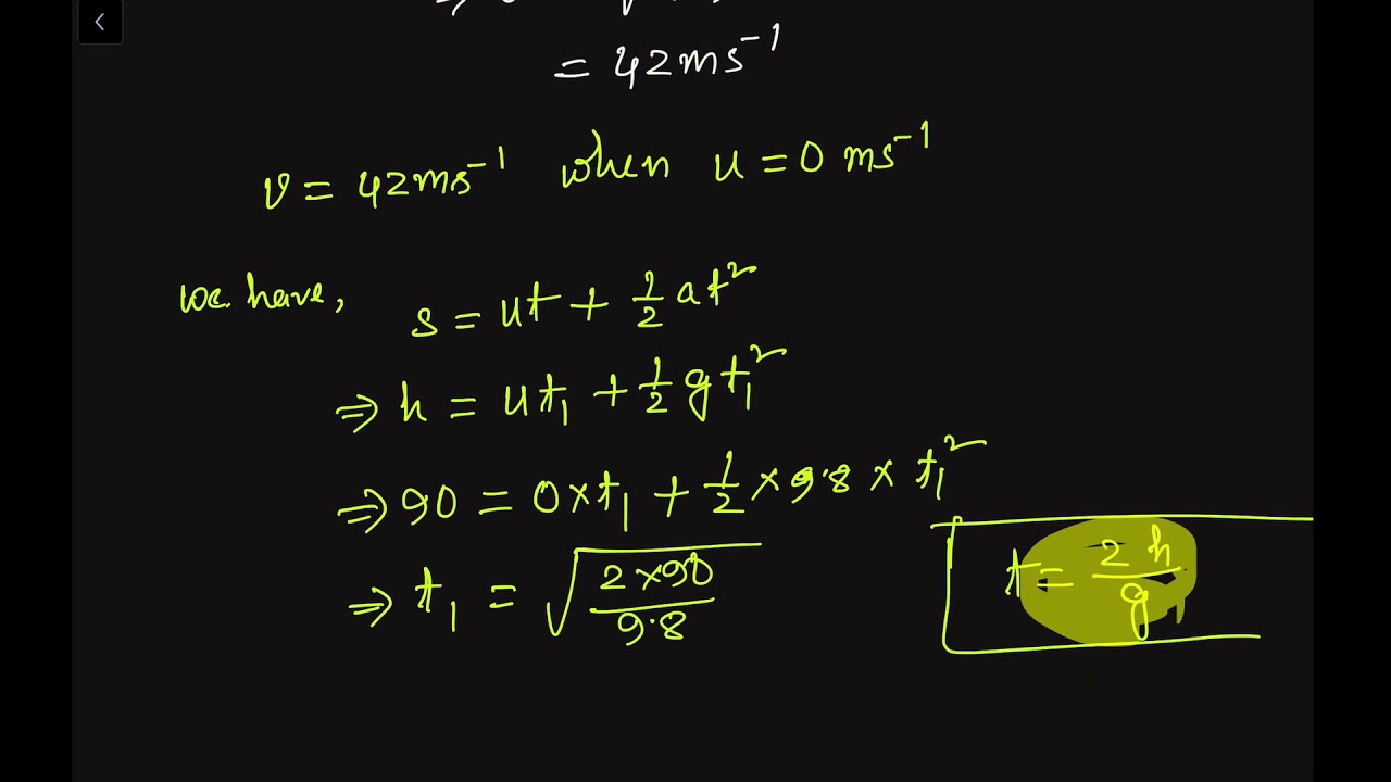 Q 3.12: A ball is dropped from a height of 90 m on a floor. At each collision with the floor, the