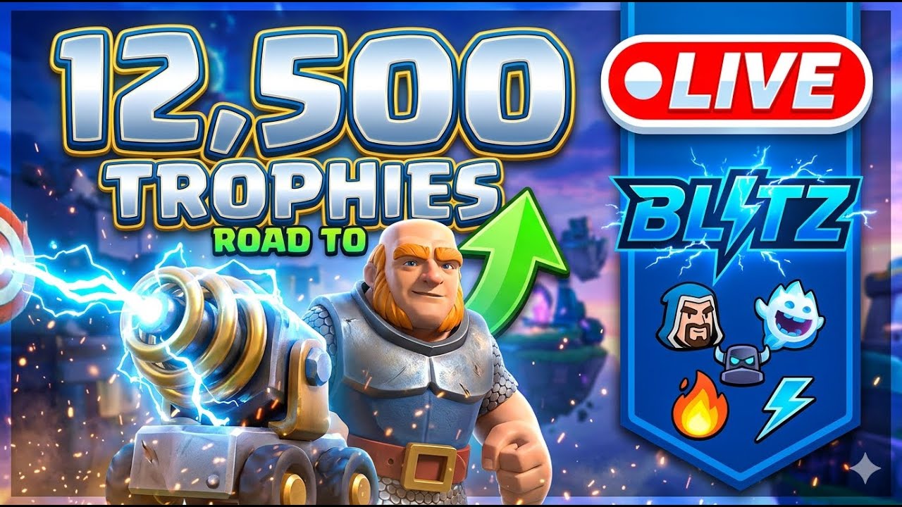 PUSHING TO 12,500! 🚀 Mega Knight bait | Live Clash Royale