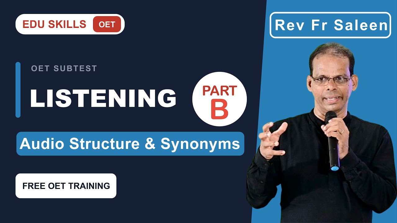 Listening   Part - B: Strategies & Tips ; Audio  Structure: Topic Sentence, Scale & Synonymous