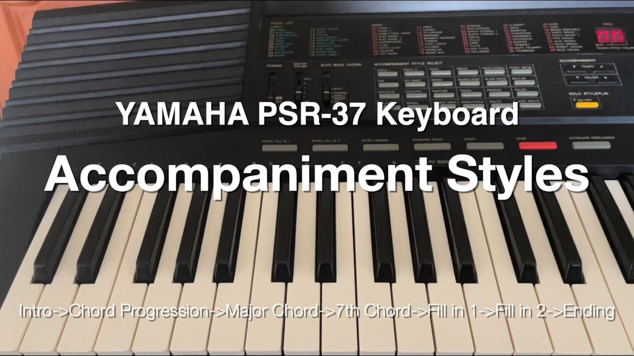 YAMAHA PSR-37/38 Keyboard - Accompaniment Styles