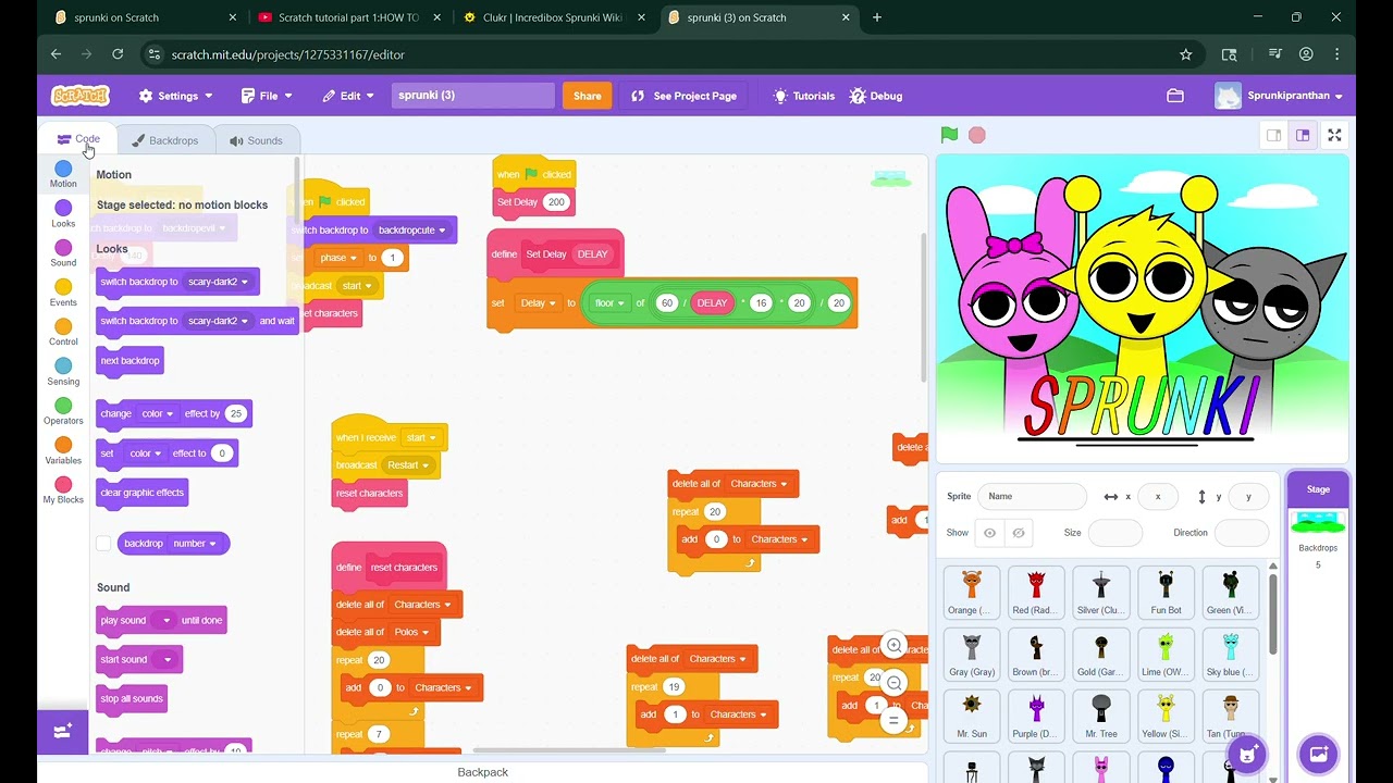How to make Sprunki on Scratch Part 1   NEW by Tej