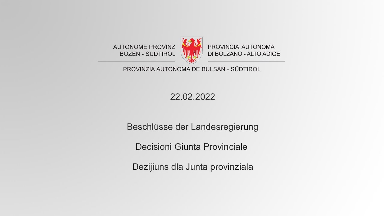 Beschlüsse der Landesregierung - 22.02.2022