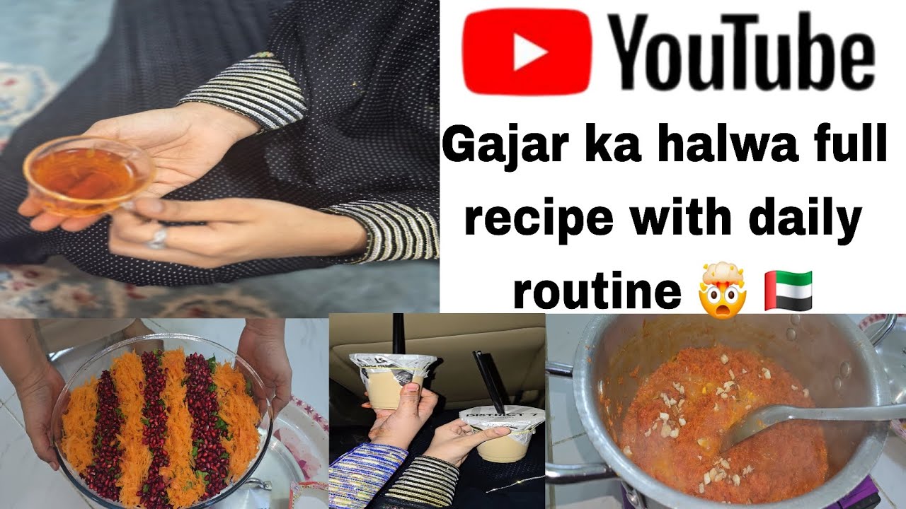 Ramzan day 4 🇦🇪 in uae maine banaya gajar ka halwa bht ziyada mast bana🤯 #youtuber 