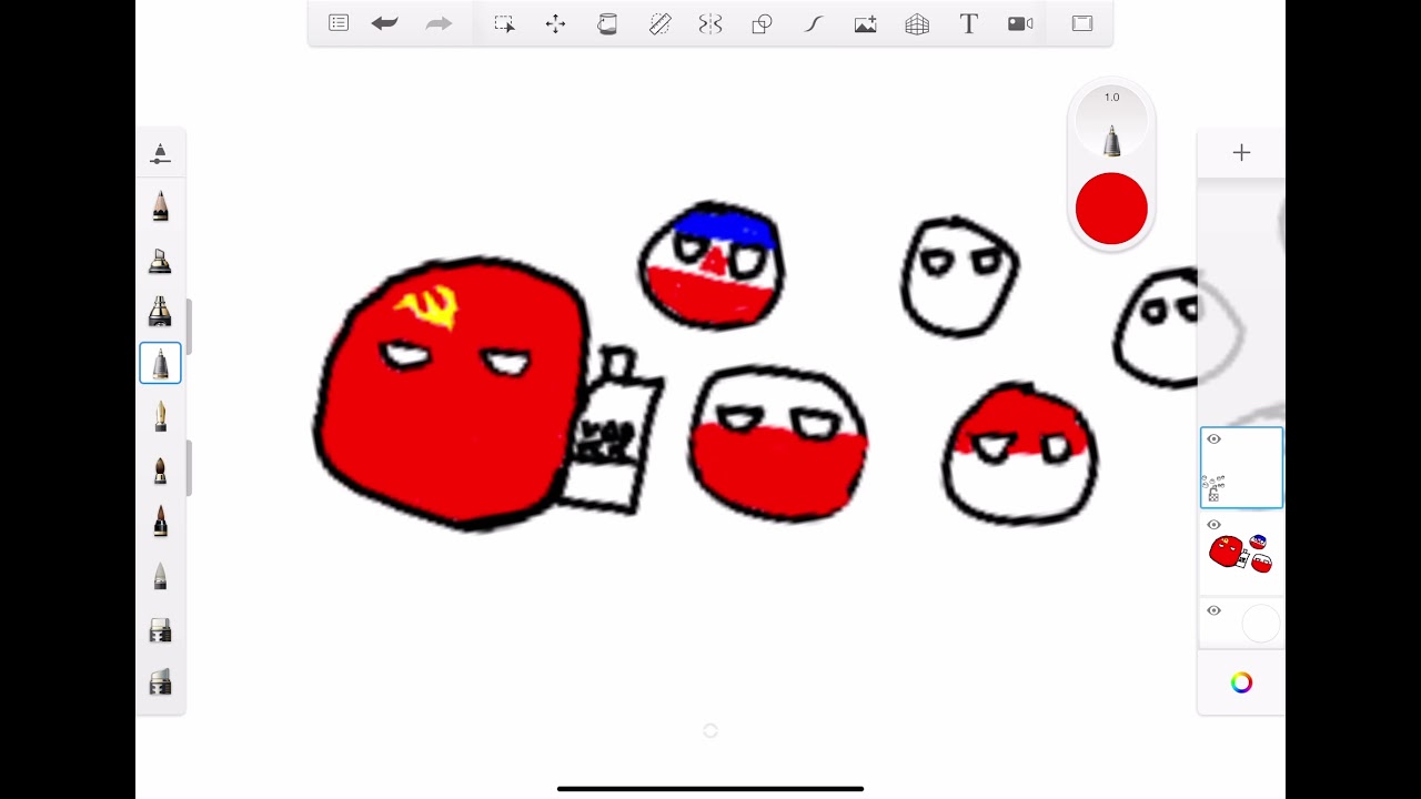 drawing a countryballs comic in sketchbook by 38 minutes (read desc)