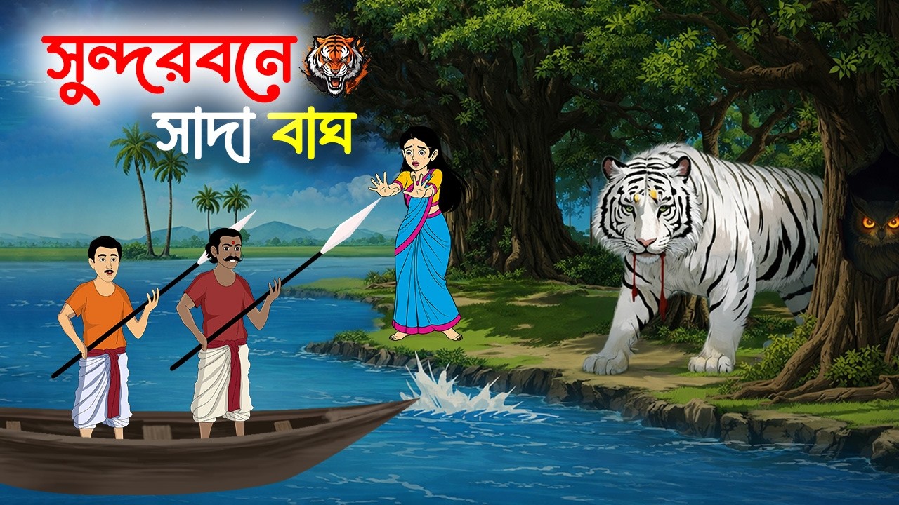 সুন্দরবনে সাদা  বাঘ ও জেলে |  Sundarban Cartoon | SADA HYENA | Bhuter Cartoon | Notun Bangla Golpo