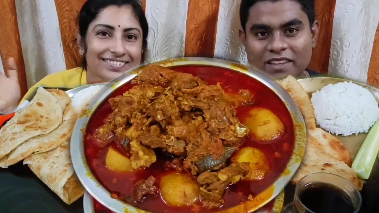 Super Spicy🥵🔥Mutton Curry,Lachha Paratha,Rice Eating Challenge Mom vs Son - Eating Challenge