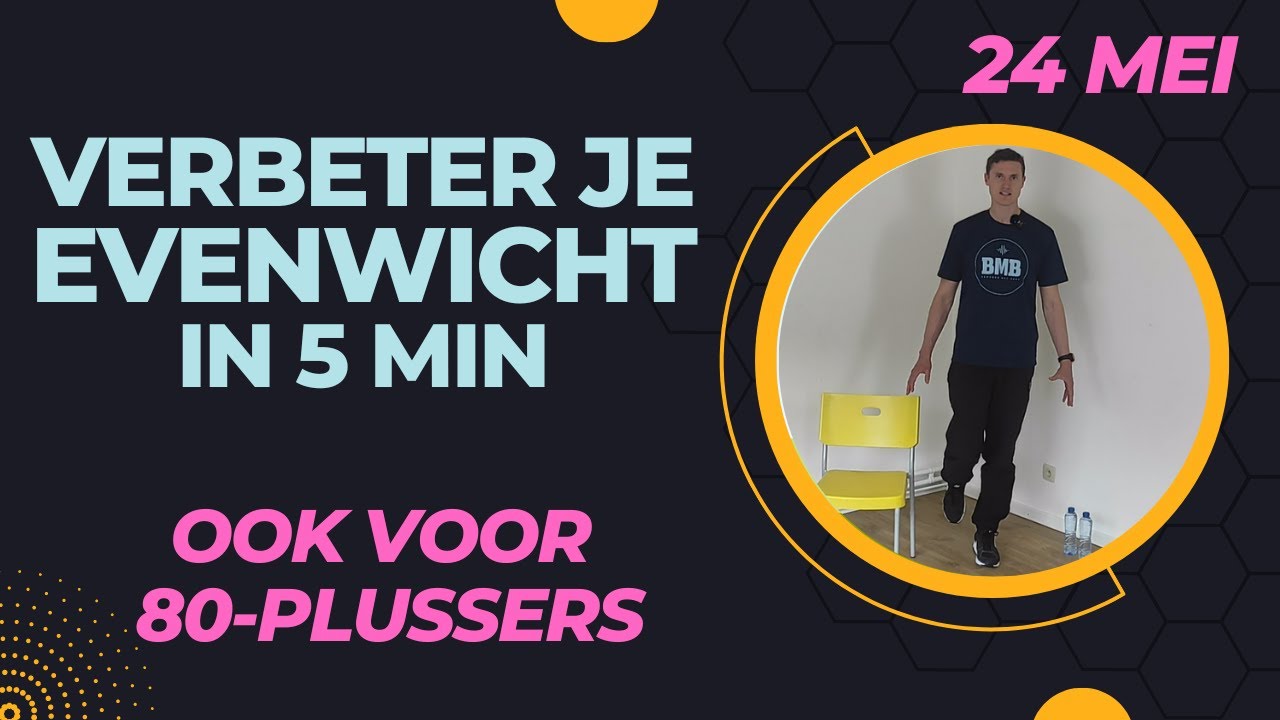 Verbeter je EVENWICHT in 5 MINUTEN (balansoefeningen voor ouderen - GEMIDDELD NIVEAU)