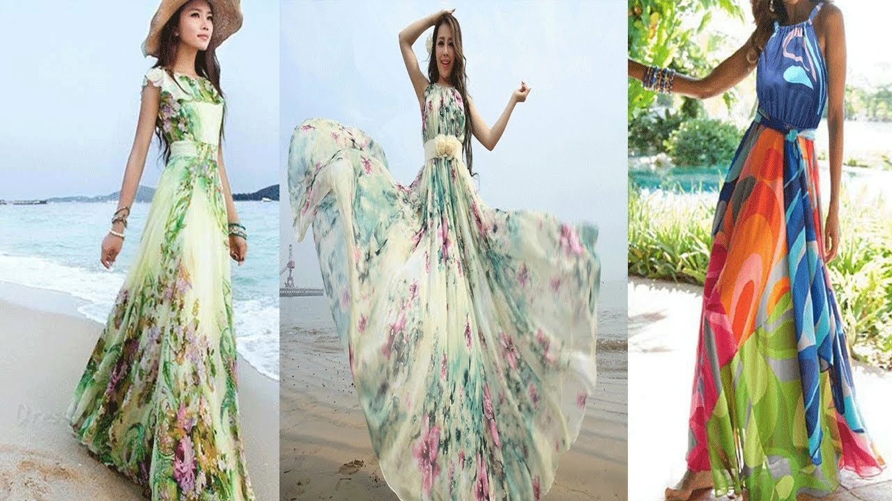 Summer Beach  Long Maxi Dress  Designs Outfit Ideas ||समुद्र तट में पहेनेने के लिए सुन्दर गाउन