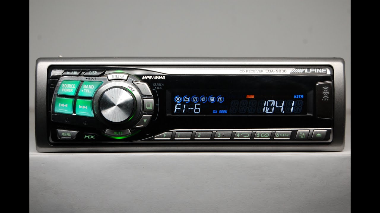 Alpine CDA-9830 AM/FM/CD player car stereo w/Bluetooth on AUX rare old retro