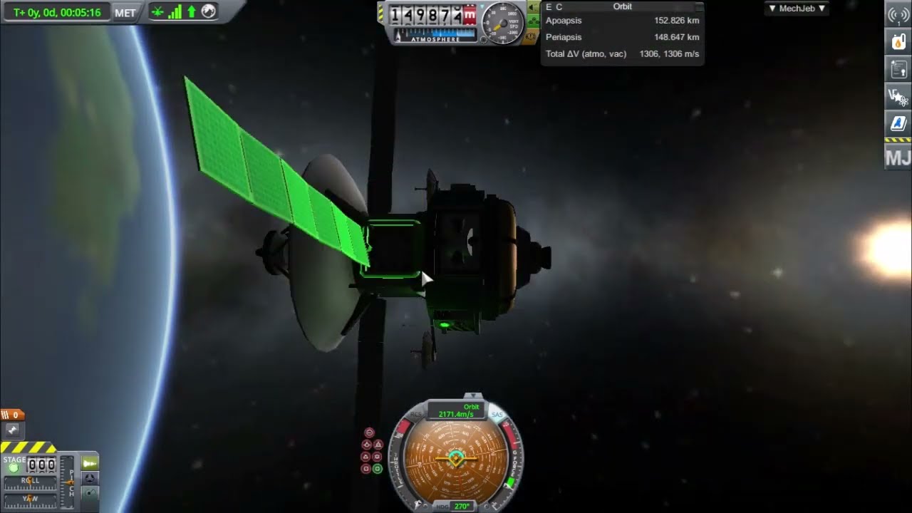 Launching satellite with MechJeb in KSP