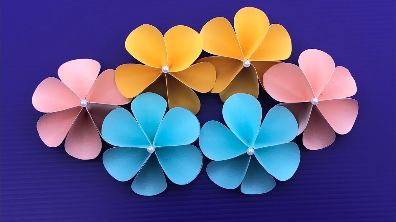 How to Paper Flowers | Very easy diy | วิธีทำดอกไม้กระดาษ ง่ายๆ | MeeDee DIY