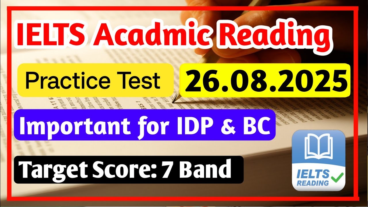IELTS Reading Practice Test 2025 With Answers | 26.08.2025 | IELTS Academic Reading Practice Test